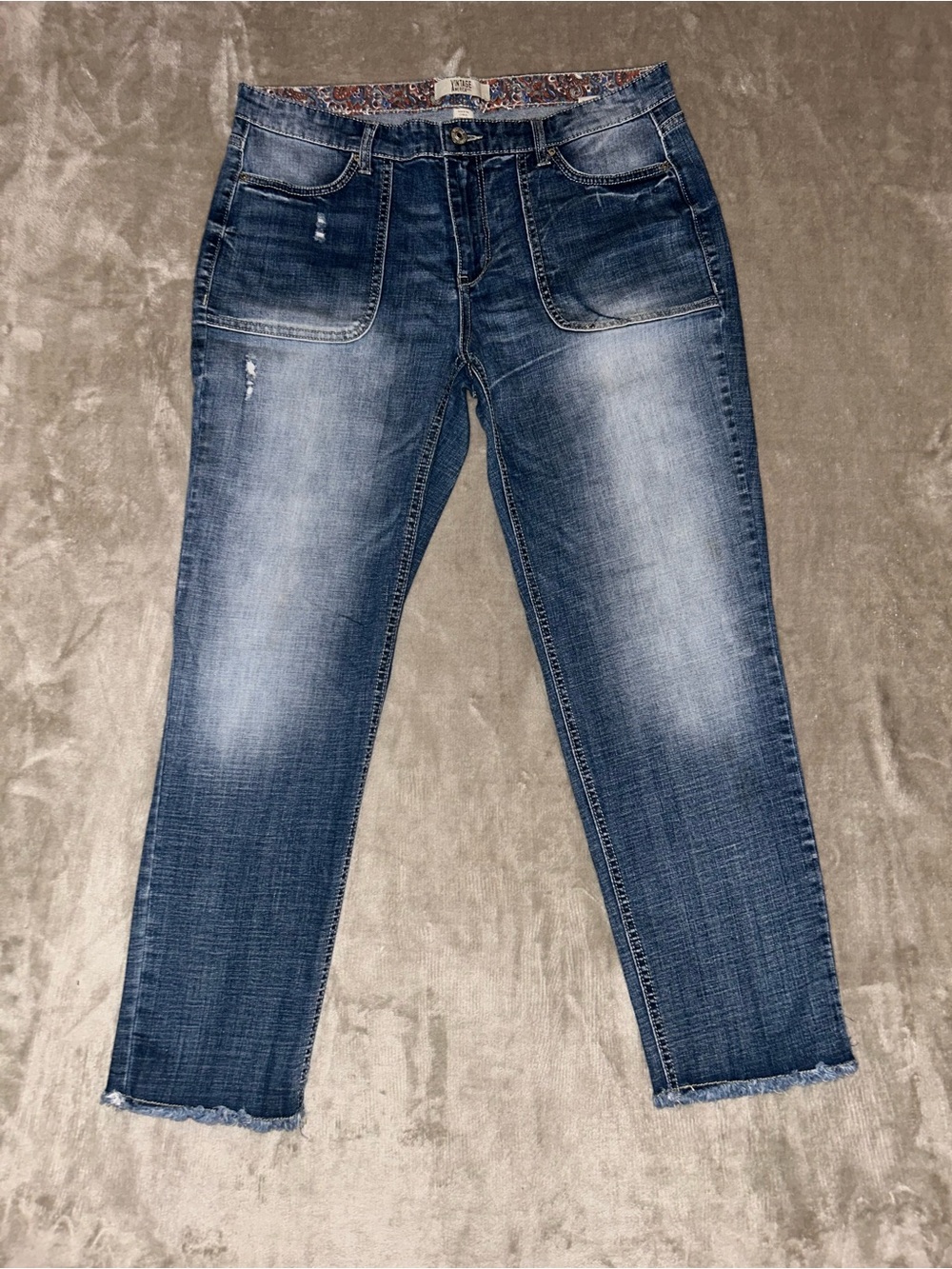 Women’s Blue Washed Ankle Jeans - Casual Cropped Fit 10/30